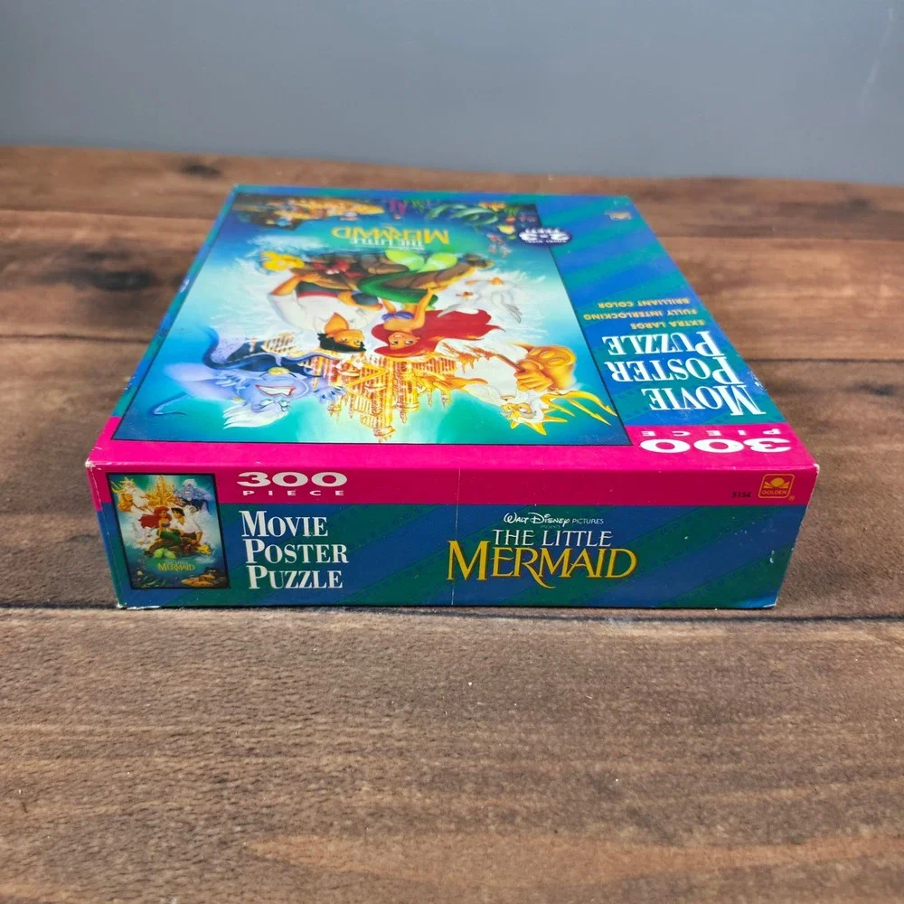 Golden The Little Mermaid Movie Poster Puzzle Kids 300pc Blue Good Vintage 2x3ft